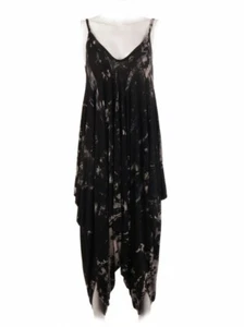 Mujer Italiano Corbata y Tinte Estampado en Blanqueador Sin mangas Lagenlook Harén Mono Vestido - Imagen 1 de 11