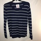 SO Perfect Pullover Women Large Long Sleeve Navy White Stripes