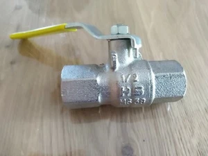1/2" Kugelhahn, Wasserhahn, Absperrhahn, Absperrventil aus Messing, mit Hebel - Bild 1 von 2