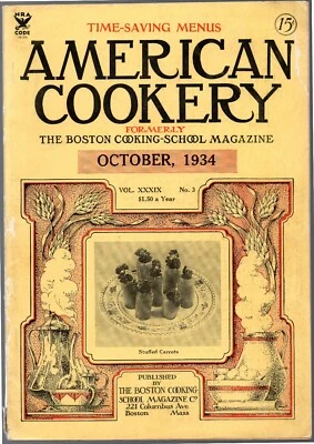 American Cookery Magazine October 1934 Boston Cooking School Vintage Recipes — 第 1/4 张图片