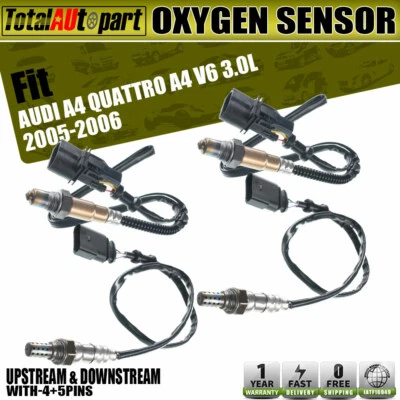 Sensor de oxígeno O2 4 piezas para Audi A4 A4 Quattro 2005-2006 aguas arriba y aguas abajo Foto 1 de 4