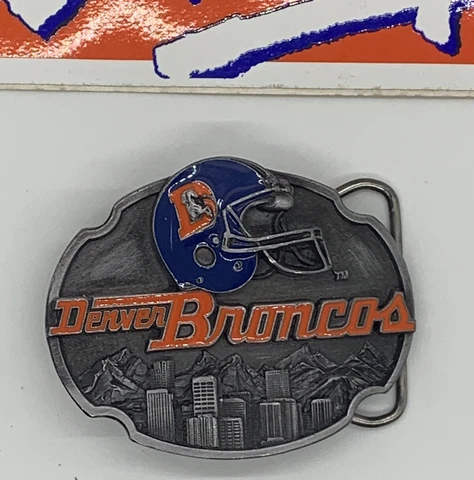 1989 Denver Broncos Limited Edition Belt Buckle and Bumper Sticker Cover