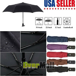 YSLJH Windproof Umbrella Double Layer Black Plastic Umbrella Folding Sun Umbrella Large Screen Waterproof Easy to Clean Adult Lightweight Black Non-Slip Handle 