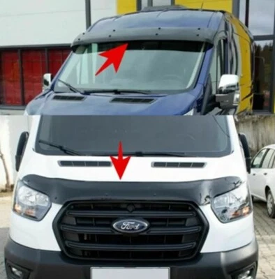 LUXELL UK LTD Sun Visor and Bonnet Protector Deflector 2 Pcs FITS Transit MK8 2019 onwards