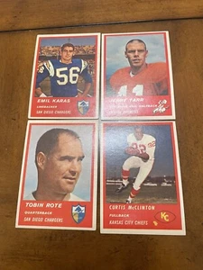 1963 Fleer Football Card Lot (4) Vg - Picture 1 of 2