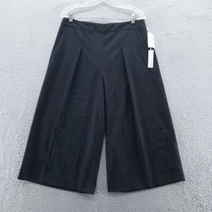Chelsea 28 Womens Wide Leg Cropped Pants 12 Black Pleated Culotte NEW - Picture 1 of 16