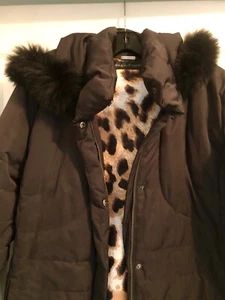 Dana Buchman size large knee length hooded coat. Fits size 12-14. - Picture 1 of 3