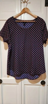 Blusa Camisa Manga Corta Gap Para Mujer Talla XL Estampado Azul Marino/Rosa Foto 1 de 4