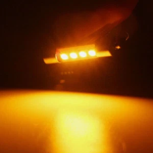 5 YELLOW/AMBER   8V Fuse Style 29mm LED Lamp Bulb Marantz Sansui Pioneer Kenwood - Picture 1 of 3