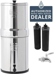Royal Berkey Water Filter System w/2 Black BB9-2 Elements NEW + STAINLESS SPIGOT - Picture 1 of 10