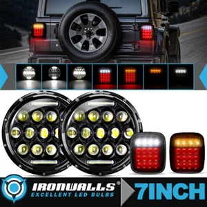 Faro LED para Jeep Reverse TJ CJ 7" + Luz Trasera Ahumada Giro Retroceso - Imagen 1 de 12