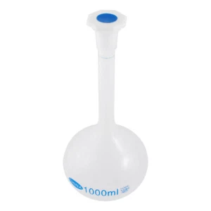 Matraz aforado con tapón plástico Laboratorio 1000ml volumen volumétrica botella - Imagen 1 de 1