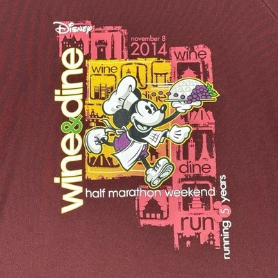 Champion Run Disney Wine and Dine 2014 Half Marathon  Running Shirt Small  Red - Image 1 of 4