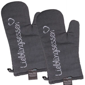 1x / 2x Topfhandschuh Lieblingsessen Ofenhandschuh Handschuh Backofen Retro Grau - Bild 1 von 3