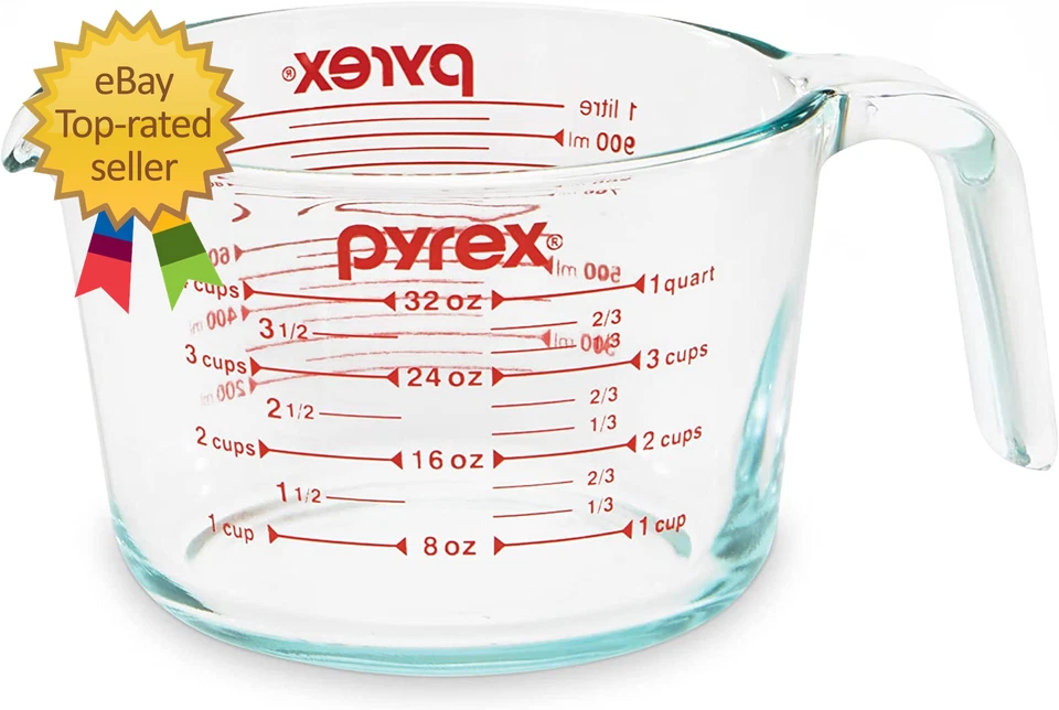 Pyrex (32 oz) Glass Measuring Cup for Baking and Cooking Dishwasher Freezer