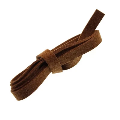 Cuerda de cuero de terciopelo coreano 2M 10 mm de ancho plana de gamuza sintética Foto 1 de 4