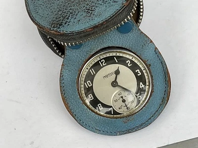 1950’s Ingersoll Triumph Pocket Watch in a Leather Pouch/Watch Stand, Working - Image 1 of 4