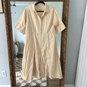 Krista Larson Butter Yellow Button-Down Dress One Size - Picture 1 of 9