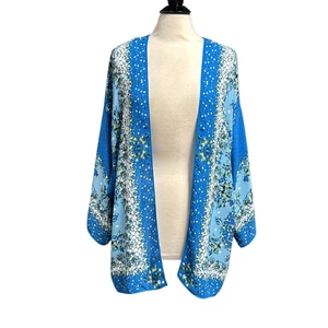 Kimono donna Max Studio London blu floreale taglia 1X NUOVO - Foto 1 di 7