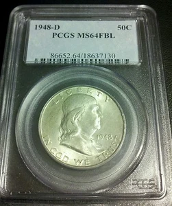 1948 D Franklin Half PCGS MS 64 FBL Full Bell Lines - Picture 1 of 4