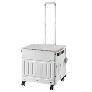 Folding Shopping Cart Trolley Crate Grocery Storage Rolling Wheels 45L 50L 75L - Picture 1 of 10