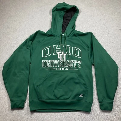 Ohio University Bobcats Hoodie Adult Medum Green Russell Athletic Dri Power - Image 1 of 4