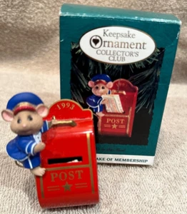 Hallmark Collectible Ornament 1993 "It's in the Mail!" Keepsake Collector's Club - Picture 1 of 8