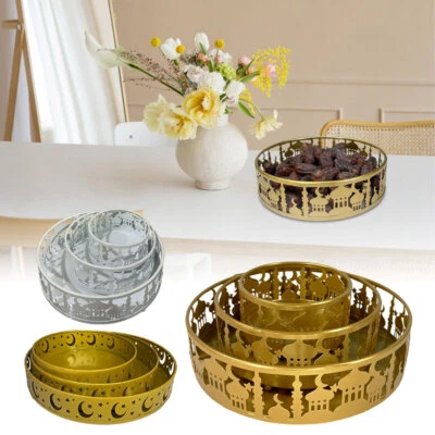 New Muslim Eid Festival Supplies Dinner Plate Round Tray Home Decor TR - Image 1 of 4