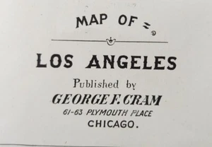 Vintage 1905 LOS ANGELES CALIFORNIA Map 11"x14" Old Antique Original CHINATOWN - Picture 1 of 11