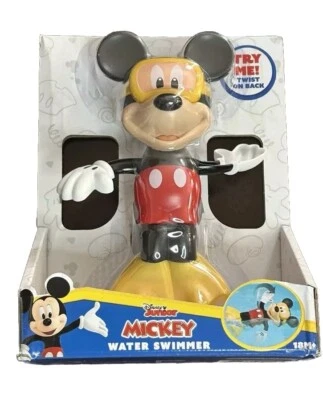 Mickey Mouse Water Swimmer Wind Up Toy Bath Time or Pool Fun Disney Junior - Image 1 of 4