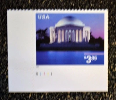 USA2002 #3647 $3.85 Jefferson Memorial - Plate Number Single Priority Mint NH  - Image 1 of 4