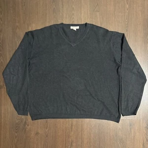 Pronto Uomo Herren Baumwolle Kaschmir V-Ausschnitt Pullover Gr. XL grau Strick kuschelig adrett - Bild 1 von 4