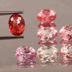 Natural Oval Cut Padparadscha Sapphire 150 Ct Certified Gemstone Lot 14-18 Pcs - Picture 1 of 6