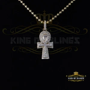 Nuevo Colgante Ankh Plata Esterlina Amarilla 925 3,50 quilates VVS D Moissanita Para Hombre/Mujer - Imagen 1 de 12