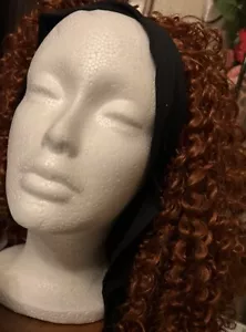Water Wave Curly Red Hair Black Headband Wig Synthetic Hair Wigs for Women 12" - Picture 1 of 4