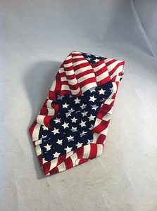 Beans Mcghee American Flag Tie cotton made in USA - Picture 1 of 7