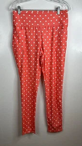Pink & White Polka Dot Pocket High-Waist Leggings Size L/XL - Picture 1 of 2