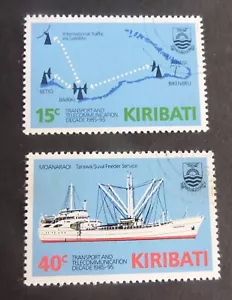 Kiribati 1985 transporte telecomunicaciones SG249/50 envío usado como foto - Imagen 1 de 1