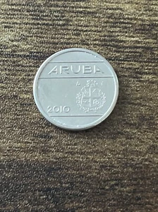 2010 Aruba 5 Cents Nickel Bonded Steel National arms Actual Coin TK6721* - Picture 1 of 3