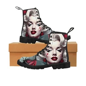 Botas de lona para hombre Marilyn Monroe día de San Valentín rosas rojas  - Imagen 1 de 10