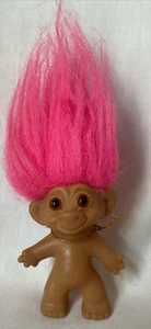 Vintage Wishnik Uneeda Troll Doll 3" Pink Hair Good Luck - Picture 1 of 6
