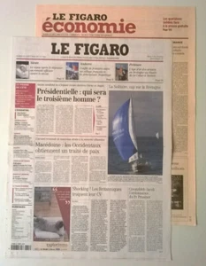 LE FIGARO du 14 août 2001 - Traité de paix en Macédoine / BD Alix inédit - Imagen 1 de 9