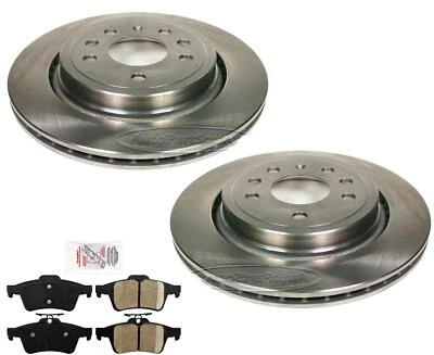 For Saab 9-3 9 3 Aero 2.0L 2.8L Vented 292MM Rear Brake Rotors & Ceramic Pads - Image 1 of 4