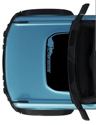 21 22 23 24 2025 FOR FORD BRONCO OUTER BANKS Vinyl Graphic Decal  MATTE BLACK.  - Image 1 of 2