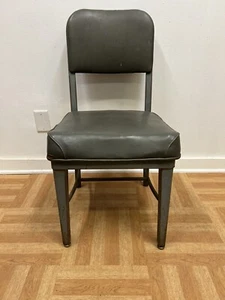 Vintage INDUSTRIAL OFFICE CHAIR desk tanker mid century modern steel 50s 60s - Picture 1 of 14