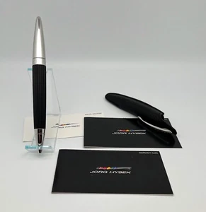 Jorg Hysek Black Hard Rubber Palladium Rollerball Pen W/Black Pen Holder-MINT! - Picture 1 of 8
