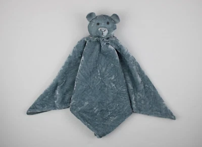 Manta de seguridad para bebé Pottery Barn Kids PBK azul gris terciopelo oso de peluche Lovey Foto 1 de 4