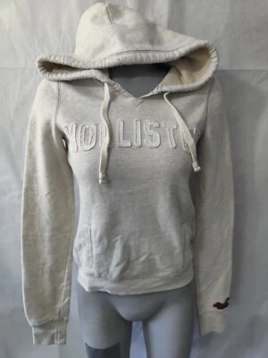 Hollister Off White Marfil Sudadera con Capucha Sudadera Pullover Talla Jrs S Foto 1 de 4