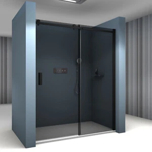 Nische Nischendusche Schiebetür Duschtür NT806 FLEX Duschwand Nano ESG Glas Grau - Bild 1 von 9