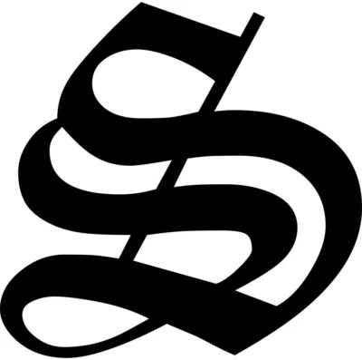 DV Old English S Letter Initial Vinyl Sticker Decal Monogram Diploma PickSize Color